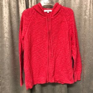 Ellen Tracy Hooded zip up sweater